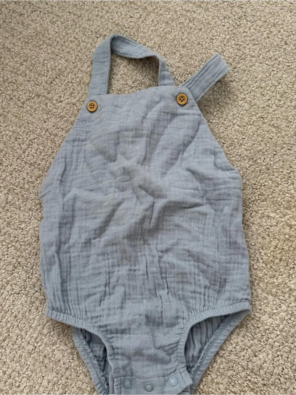 Lot of Minnow Baby Boys Cotton Romper Bubbles 18-24 Months blue stripe gingham